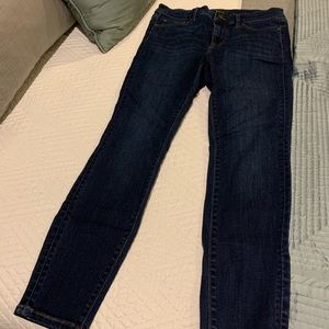 Ann Taylor dark wash skinny jeans, 4P